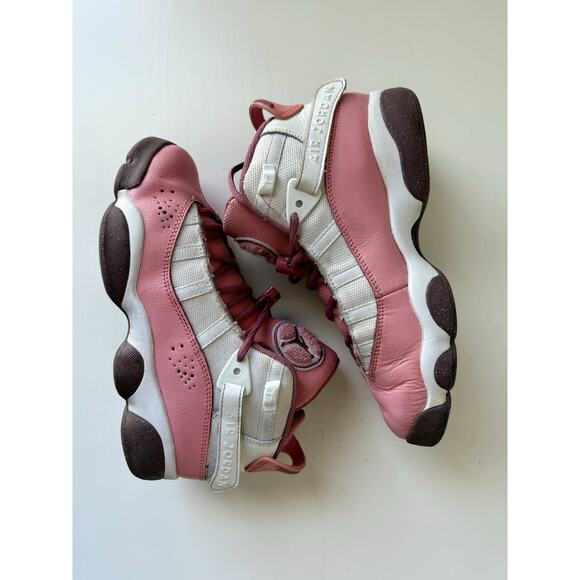 Air Jordan 6 Rings Coral Chalk Pink White Size 6.5 Girls - Picture 1 of 9